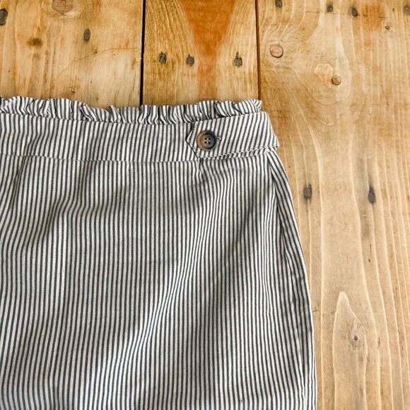 Soho Apparel Ticking Stripe Pencil Skirt Vintage Style M Linen Blend - Picture 5 of 5